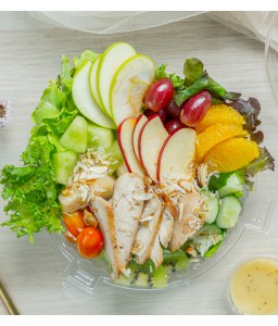 GRILLED CHICKEN BREAST AND FRUIT SALAD WITH HONEY-MAYONNAISE DRESSING