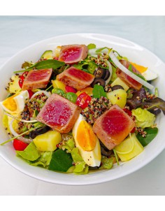 SEARED FRESH TUNA, QUINOA, AND POTATO SALAD &EARLY GREY TEA DRESSING