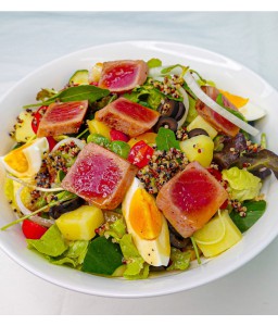 SEARED FRESH TUNA, QUINOA, AND POTATO SALAD &EARLY GREY TEA DRESSING