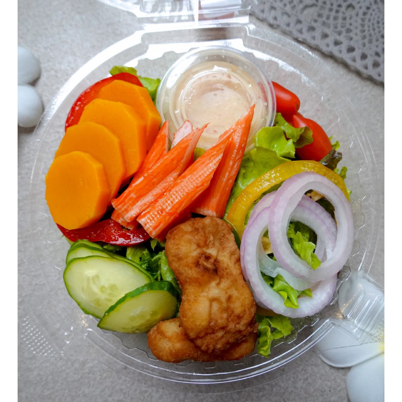 dolly fish And crab stick salad sea food cream dressing