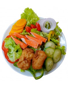 dolly fish And crab stick salad sea food cream dressing